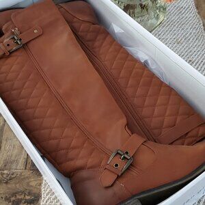 Wide-calf chestnut color boots size 9